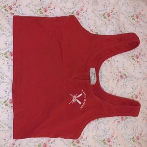 cropped red tank top